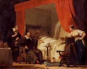 Alexandre-Evariste Fragonard Cardinal Mazarin at the Deathbed of Eustache Le Sueur Sweden oil painting artist